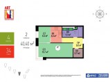2-к квартира, 41 м2, 34 / 44 эт. Авангардная улица, 8 (ЖК АРТ ART) / Красногорск
